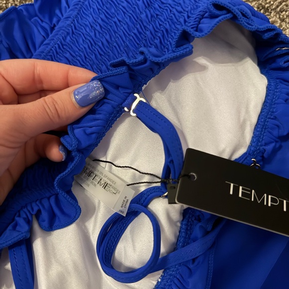 Blue Ruffled Bikini Set - Picture 4 of 6